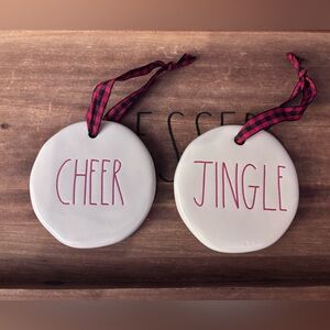 Rae Dunn Holiday Cheer and Jingle Ornaments